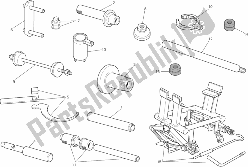 All parts for the Workshop Service Tools, Frame of the Ducati Multistrada 1200 S Sport 2012